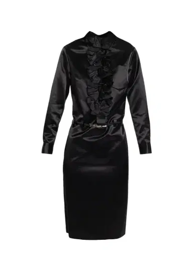 Marc Jacobs Runway Ruffled Satin Knee-Length Dress | Thumbnail 1