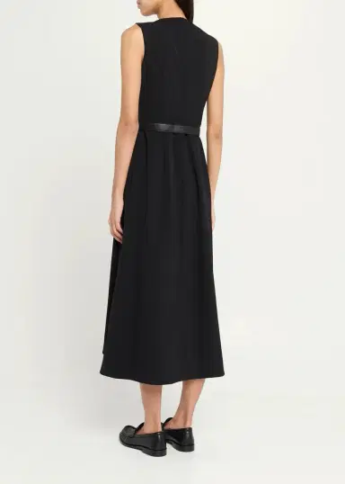Burberry Amelia Sleeveless Belted Wool Twill Midi Dress | Thumbnail 3 Burberry Amelia Sleeveless Belted Wool Twill Midi Dress | Thumbnail 3