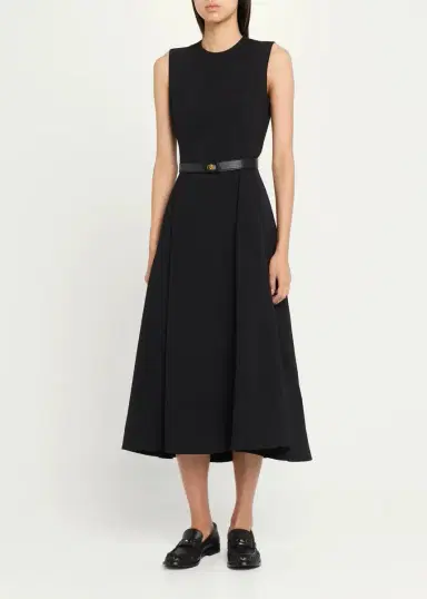 Burberry Amelia Sleeveless Belted Wool Twill Midi Dress | Thumbnail 4 Burberry Amelia Sleeveless Belted Wool Twill Midi Dress | Thumbnail 4