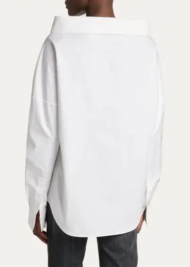 Balenciaga Stola Oversized-Collar Poplin Shirt | Thumbnail 3 Balenciaga Stola Oversized-Collar Poplin Shirt | Thumbnail 3