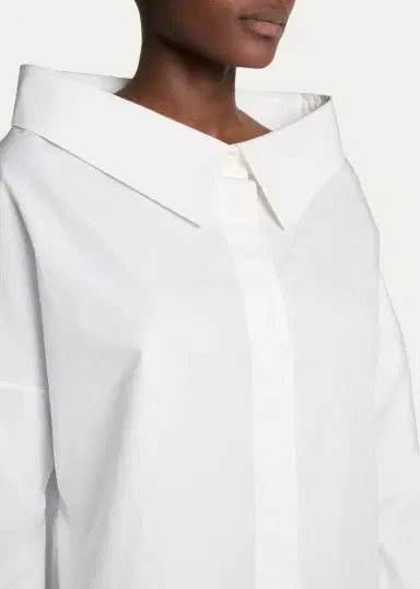 Balenciaga Stola Oversized-Collar Poplin Shirt | Thumbnail 5 Balenciaga Stola Oversized-Collar Poplin Shirt | Thumbnail 5