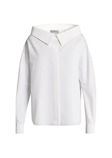 Balenciaga Stola Oversized-Collar Poplin Shirt | Thumbnail 1 Balenciaga Stola Oversized-Collar Poplin Shirt | Thumbnail 1