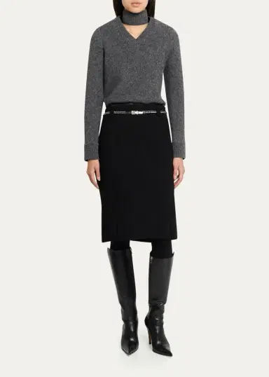 Marc Jacobs Runway Tweed Virgin Wool-Blend Knee-Length Skirt | Thumbnail 2 Marc Jacobs Runway Tweed Virgin Wool-Blend Knee-Length Skirt | Thumbnail 2