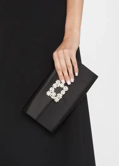 Roger Vivier Crystal Buckle Satin Clutch Bag | Thumbnail 2 Roger Vivier Crystal Buckle Satin Clutch Bag | Thumbnail 2
