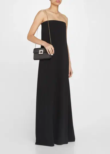 Roger Vivier Crystal Buckle Satin Clutch Bag | Thumbnail 4 Roger Vivier Crystal Buckle Satin Clutch Bag | Thumbnail 4