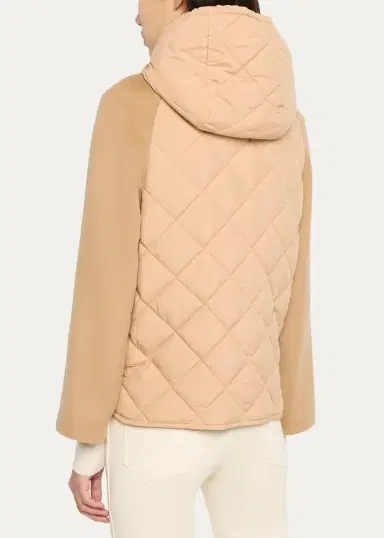 Cinzia Rocca Short Wool Jacket with Quilted Hood and Back | Thumbnail 3
