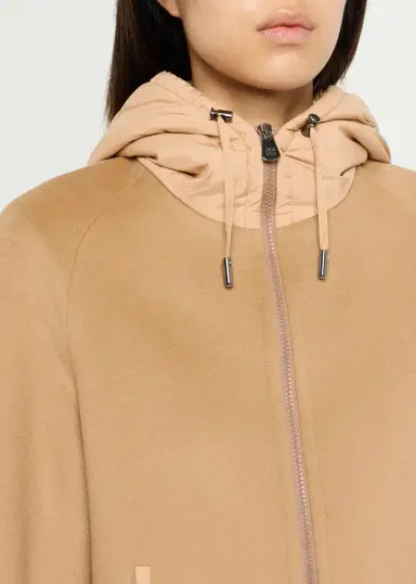 Cinzia Rocca Short Wool Jacket with Quilted Hood and Back | Thumbnail 5