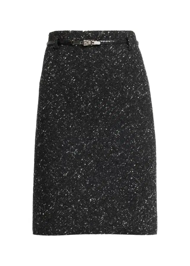 Marc Jacobs Runway Virgin Wool-Blend Belted Midi Skirt