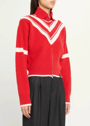 Stella McCartney Sporty 80s Striped Wool Zip Jacket | Thumbnail 4 Stella McCartney Sporty 80s Striped Wool Zip Jacket | Thumbnail 4