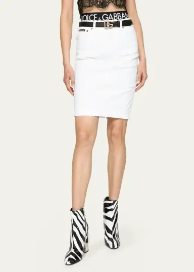 Dolce & Gabbana Embellished Pearly Interlocking DG Leather Belt | Thumbnail 2 Dolce & Gabbana Embellished Pearly Interlocking DG Leather Belt | Thumbnail 2