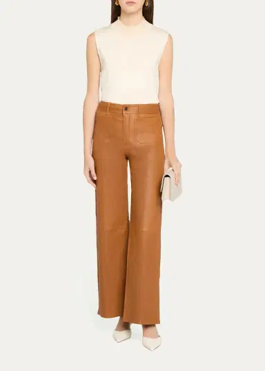 Frame The Modernist Leather Slim-Fit Palazzo Pants | Thumbnail 2