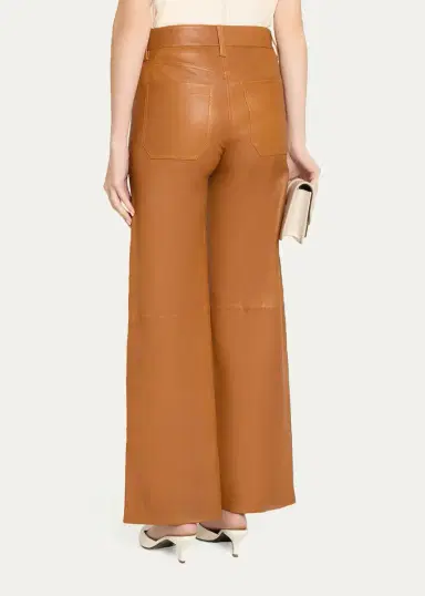 Frame The Modernist Leather Slim-Fit Palazzo Pants | Thumbnail 3