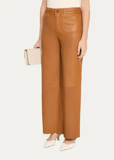 Frame The Modernist Leather Slim-Fit Palazzo Pants | Thumbnail 4