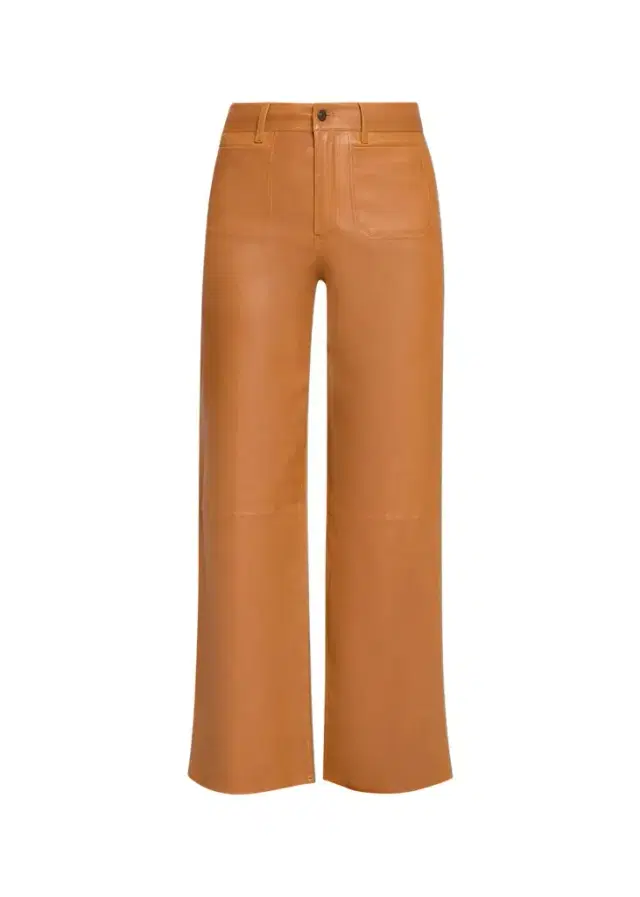 Frame The Modernist Leather Slim-Fit Palazzo Pants