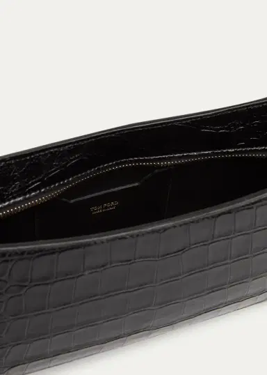 Tom Ford Arc Small Croc-Embossed Leather Shoulder Bag | Thumbnail 4