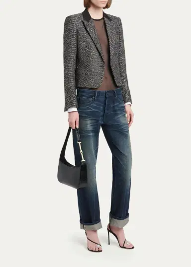 Tom Ford Arc Small Croc-Embossed Leather Shoulder Bag | Thumbnail 5