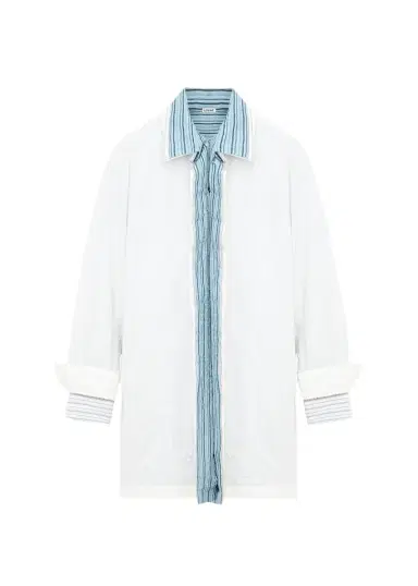 Loewe Crinkled Cotton Poplin Layered Mini Shirtdress | Thumbnail 1