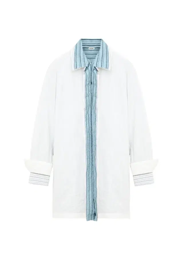 Loewe Crinkled Cotton Poplin Layered Mini Shirtdress