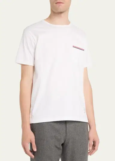 Thom Browne Short-Sleeve Logo Pocket T-Shirt | Thumbnail 4 Thom Browne Short-Sleeve Logo Pocket T-Shirt | Thumbnail 4