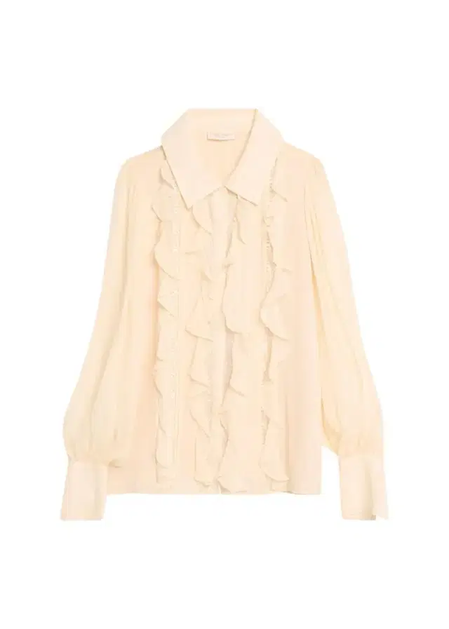 Ramy Brook Claire Ruffle Blouson-Sleeve Silk Blouse