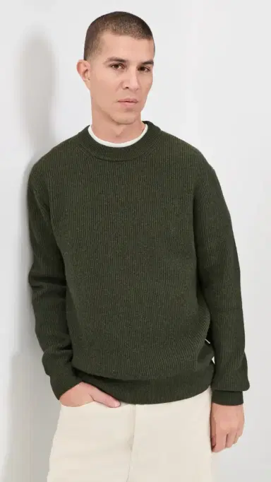 Les Deux Wool Rib Roundneck Knit Sweater | Thumbnail 2