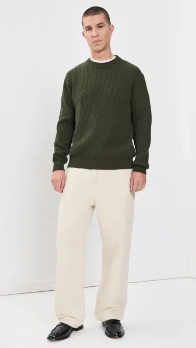 Les Deux Wool Rib Roundneck Knit Sweater | Thumbnail 5