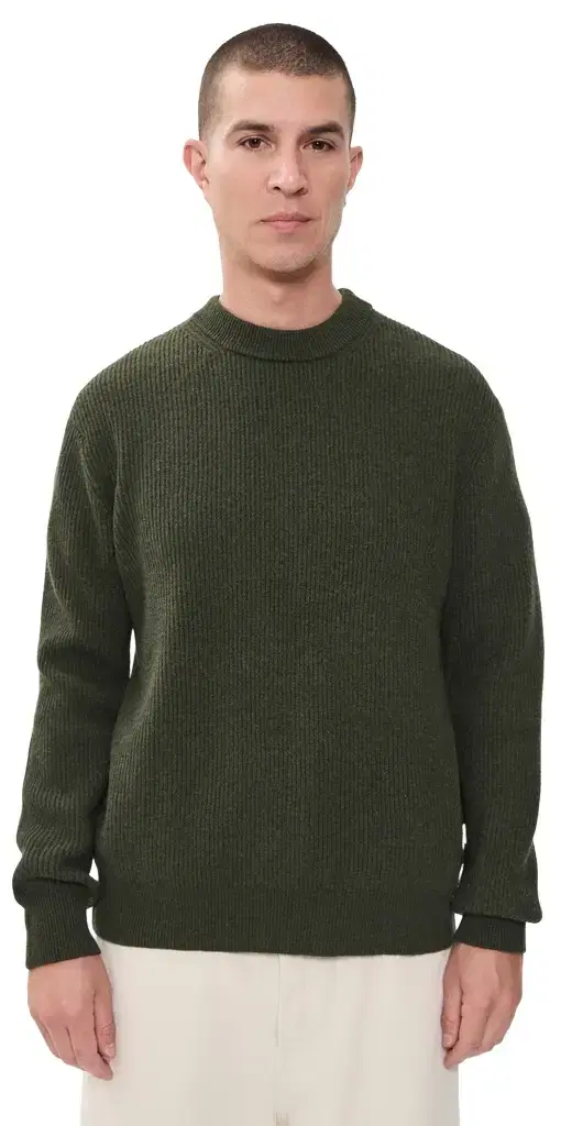 Les Deux Wool Rib Roundneck Knit Sweater