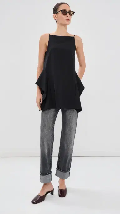 Tibi Tropical Wool Side Drape Top | Thumbnail 5 Tibi Tropical Wool Side Drape Top | Thumbnail 5