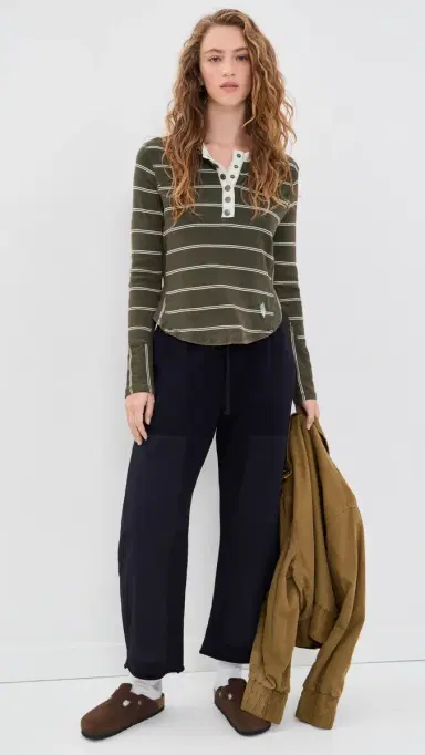 FP Movement Cool Down Crew Stripe Henley | Thumbnail 5