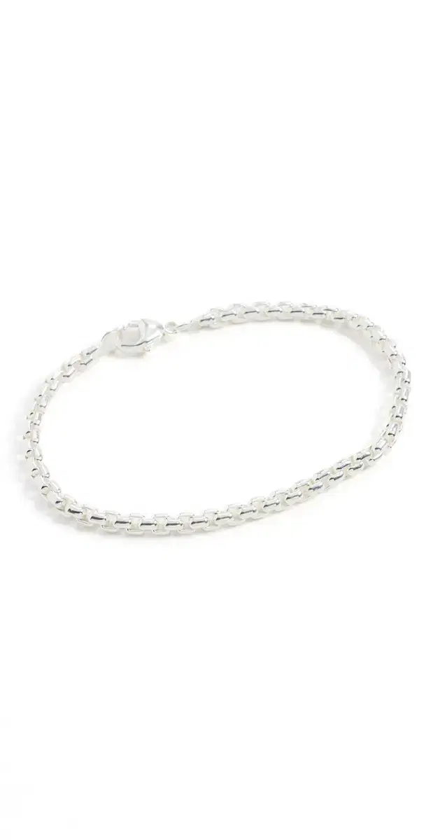 Shinola Sterling Silver Box Chain Bracelet 4mm