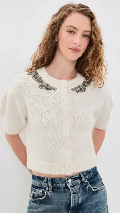 Cinq à Sept Crystal Lace Millicent Cardigan | Thumbnail 2 Cinq à Sept Crystal Lace Millicent Cardigan | Thumbnail 2