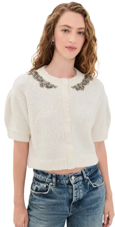 Cinq à Sept Crystal Lace Millicent Cardigan | Thumbnail 1 Cinq à Sept Crystal Lace Millicent Cardigan | Thumbnail 1