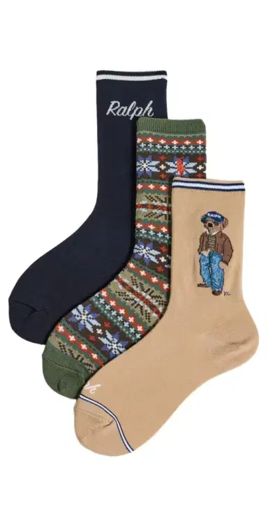 Polo Ralph Lauren Pre-Fall Bear Socks 3-Pack | Thumbnail 1 Polo Ralph Lauren Pre-Fall Bear Socks 3-Pack | Thumbnail 1
