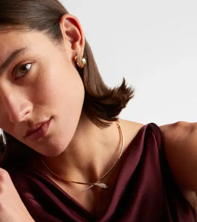 Sydney Evan Tri-Link 14kt gold hoop earrings with diamonds | Thumbnail 3