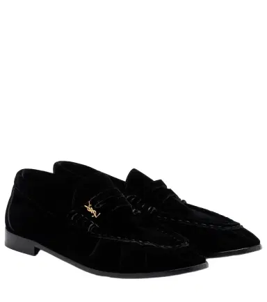 Saint Laurent Le Loafer velvet penny loafers | Thumbnail 1 Saint Laurent Le Loafer velvet penny loafers | Thumbnail 1