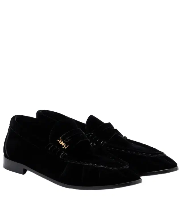 Saint Laurent Le Loafer velvet penny loafers