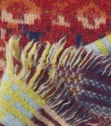 Dries Van Noten Checked fringed wool and alpaca-blend scarf | Thumbnail 2