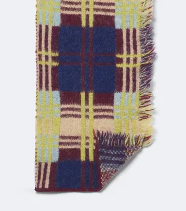 Dries Van Noten Checked fringed wool and alpaca-blend scarf | Thumbnail 3