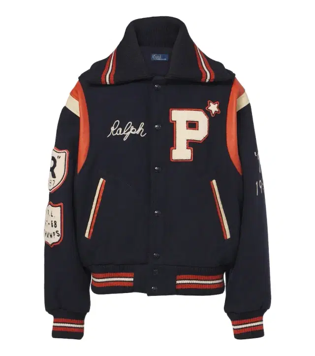 Patch-appliqué wool-blend varsity jacket
