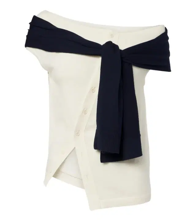 Layered off-shoulder wool top