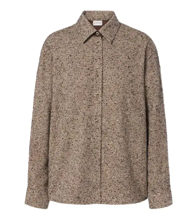 Moncler Wool-blend tweed overshirt