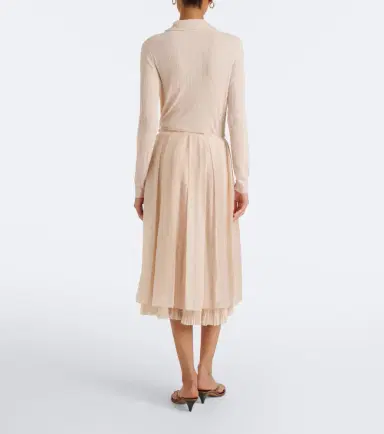 Vince Layered pleated midi skirt | Thumbnail 4