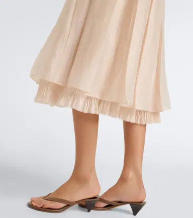 Vince Layered pleated midi skirt | Thumbnail 6