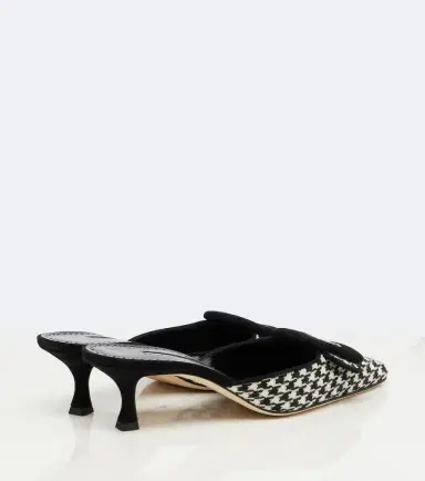 Manolo Blahnik Maysalebi houndstooth suede-trimmed mules | Thumbnail 2