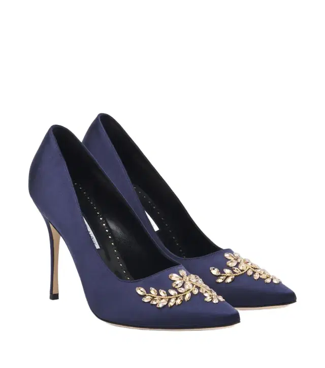 Manolo Blahnik Pasadis embellished satin pumps