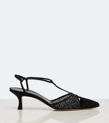 Manolo Blahnik Turgimodla satin slingback pumps | Thumbnail 3 Manolo Blahnik Turgimodla satin slingback pumps | Thumbnail 3