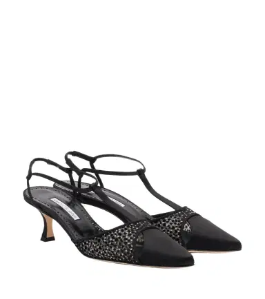 Manolo Blahnik Turgimodla satin slingback pumps | Thumbnail 1 Manolo Blahnik Turgimodla satin slingback pumps | Thumbnail 1
