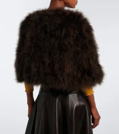 Yves Salomon Cropped feather jacket | Thumbnail 2 Yves Salomon Cropped feather jacket | Thumbnail 2