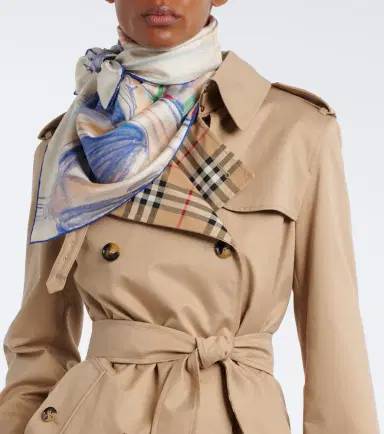 Burberry Printed silk twill scarf | Thumbnail 4 Burberry Printed silk twill scarf | Thumbnail 4