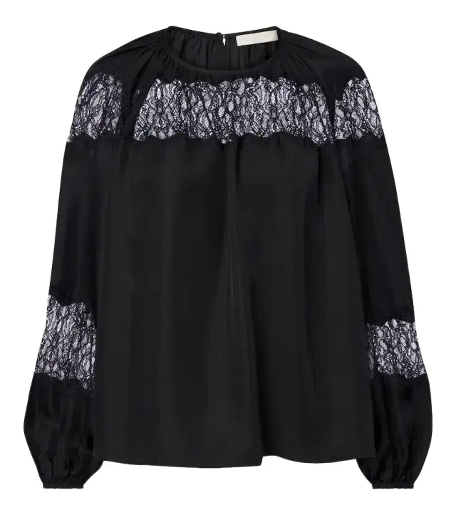 Ulla Johnson Bess lace-trimmed silk blouse